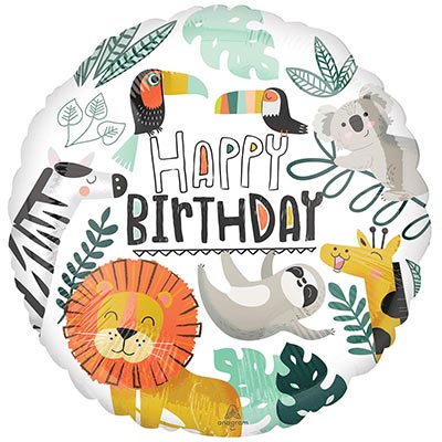 Шарики из фольги Шар 45см H.Birthday Лев и компания