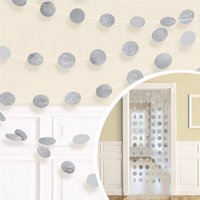 Гирлянда Круги Silver блеск 2,1м 6шт