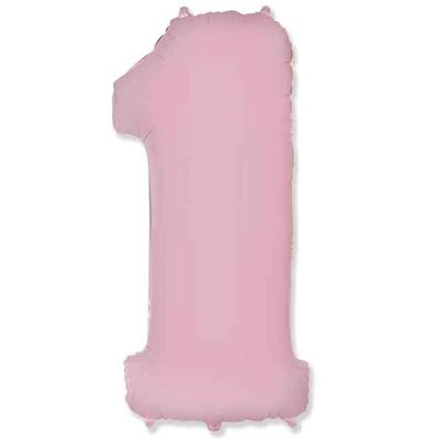 Шар цифра 1 40" Пастель Pink
