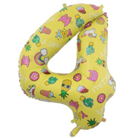 Шар цифра "4", 81см Fashion желтая