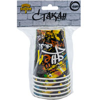 Стаканы бумажные С ДР Граффити, 6 шт