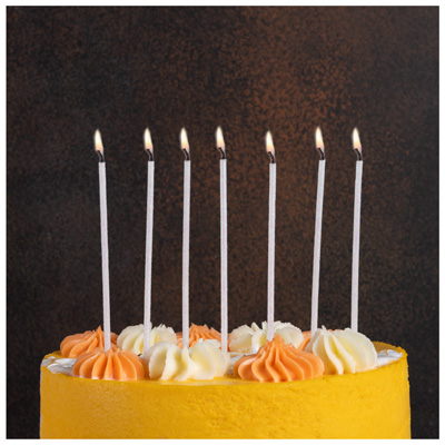 Свечи для торта Свечи для торта Белые блеск 13,5см 24шт