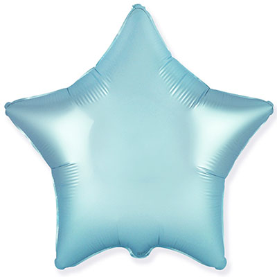 Голубая Шарик Звезда 45см Сатин Blue 1204-0949