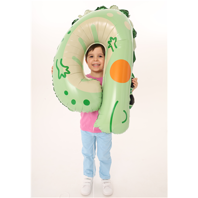 Шар цифра "4" 96см Зоопарк Крокодил