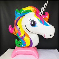 Шар ходячий Единорог голова на подставке