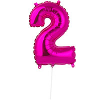 Шар цифра "2" 40см Fuchsia под воздух