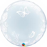 Шар BUBBLE DECO 24" Розы и бабочки