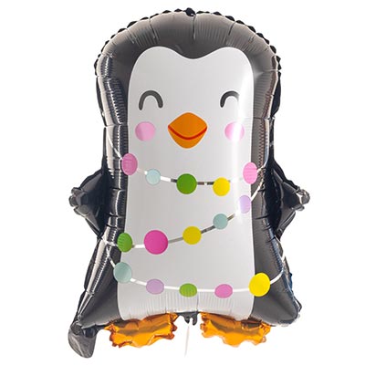 Шар фигура Пингвин с гирляндой