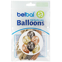 Шар с рисунком 14" Хром Юбилей - 18. 6шт