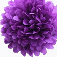 Бумажный помпон фиолетовый 15 см