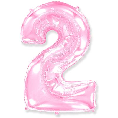 Шарики из фольги Шарик цифра "2", 101см Pink
