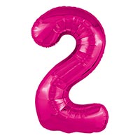 Шар цифра "2", 101см Металлик Fuchsia