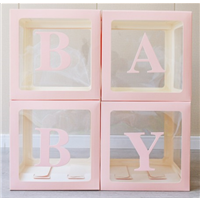 Коробка для шаров Baby розовая 30см 4шт