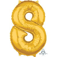 Шар фигура цифра "8", 66см Gold