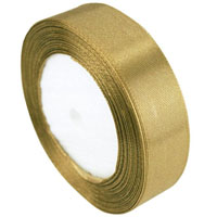 Лента атлас 25ммх23м темное золото