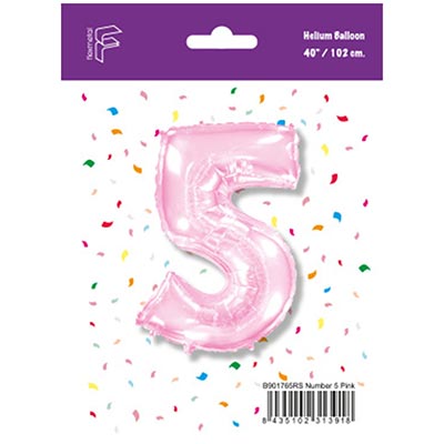 Шарик цифра "5", 101см Pink