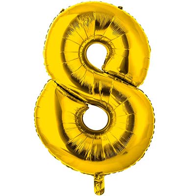 Шар цифра "8", 66см Gold
