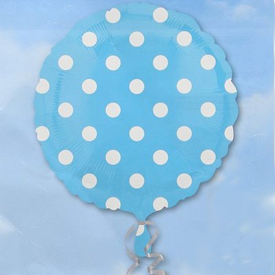 Горошек Шар 18", 45см, Горошек белый на голубом 1202-2764