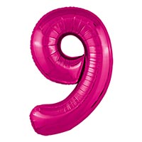 Шар цифра "9", 101см Металлик Fuchsia
