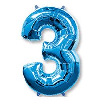 Шарик цифра "3", 101см Blue
