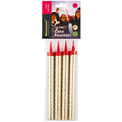 Свечи фонтаны однотонное пламя 15см, 4шт