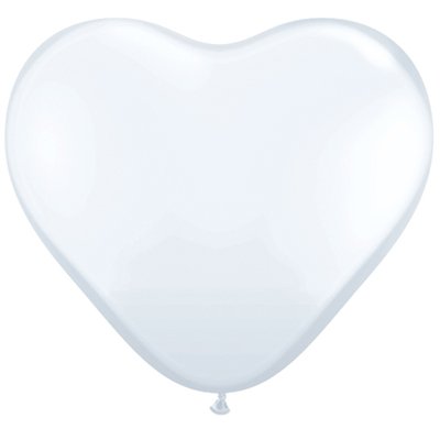 Шар Сердце 15" Стандарт White, 38 см