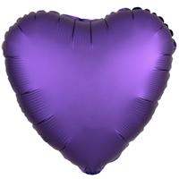 Шар сердце 45см Сатин Purple