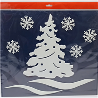 Наклейки на окно Новый Год Елка Снежинки
