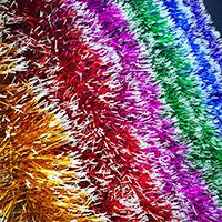 Мишура Цветная белые кончики 15х280см