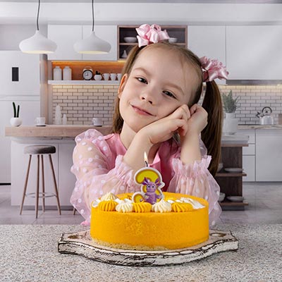 Свеча-цифра "3" Лунтик, 7см