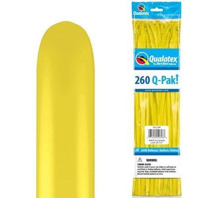 Шары желтые Qualatex ШДМ 260 Yellow