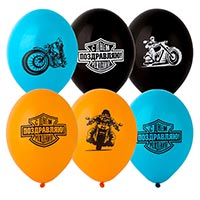 Шар с рисунком 14" С ДР Байкер