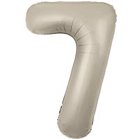 Шар цифра 7  101см Сатин Cream