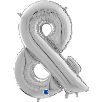Шар символ "&", 66см Silver