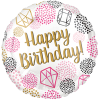 Шар 45см HBirthday Камни драгоценные