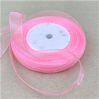 Лента органза 25ммх45м розовая