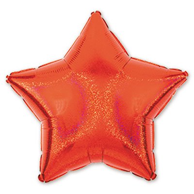 Шарик 32", голографическая звезда Red