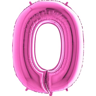 Шарики из фольги Шар цифра "0", 101см Pink