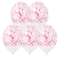 Шары 35см Мрамор белый/розовый