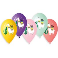 Шары с рисунком 36см Лама HOLA 5и цветн.