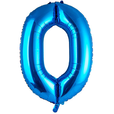 Шар цифра "0", 101см Blue