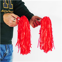 Помпон д/чирлидинга 2шт красный п/э