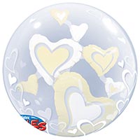Шар в шаре BUBBLE Парящие Сердца Ivory