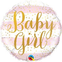 Шарик 45см Baby Girl полосы розовые
