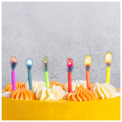 Свечи для торта с цветным пламенем 6шт