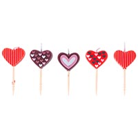 Свечи для торта на пиках Сердца, 5 штук
