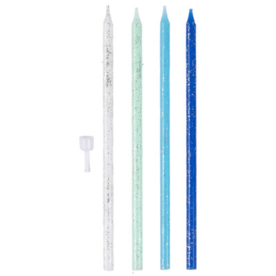 Свечи для торта Голубой Микс блеск 12шт