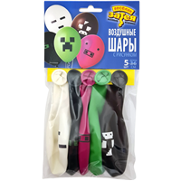 Шарики с рисунком Пиксели 36см, 5шт