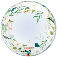 Шар BUBBLE DECO 24" Розы белые