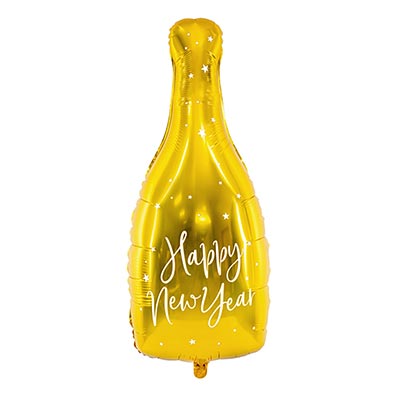 Шарики из фольги Шар фигура Бутылка HAPPY NEW YEAR Gold